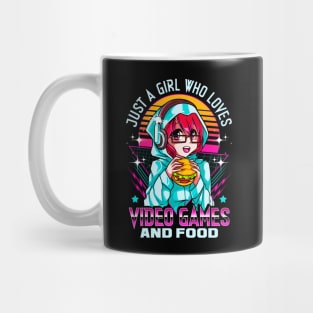 Funny Just A Girl Who Loves Video Games And Food Mug